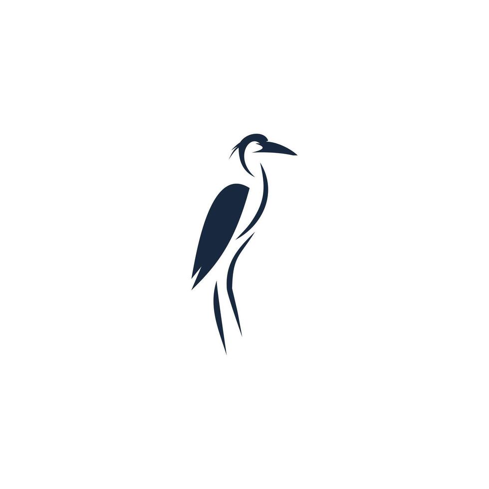 Blue heron Logo isolated on white background. Design blue heron for logo, Simple and clean flat design of the blue heron logo template. Suitable for your design need, logo, illustration, animation. vector