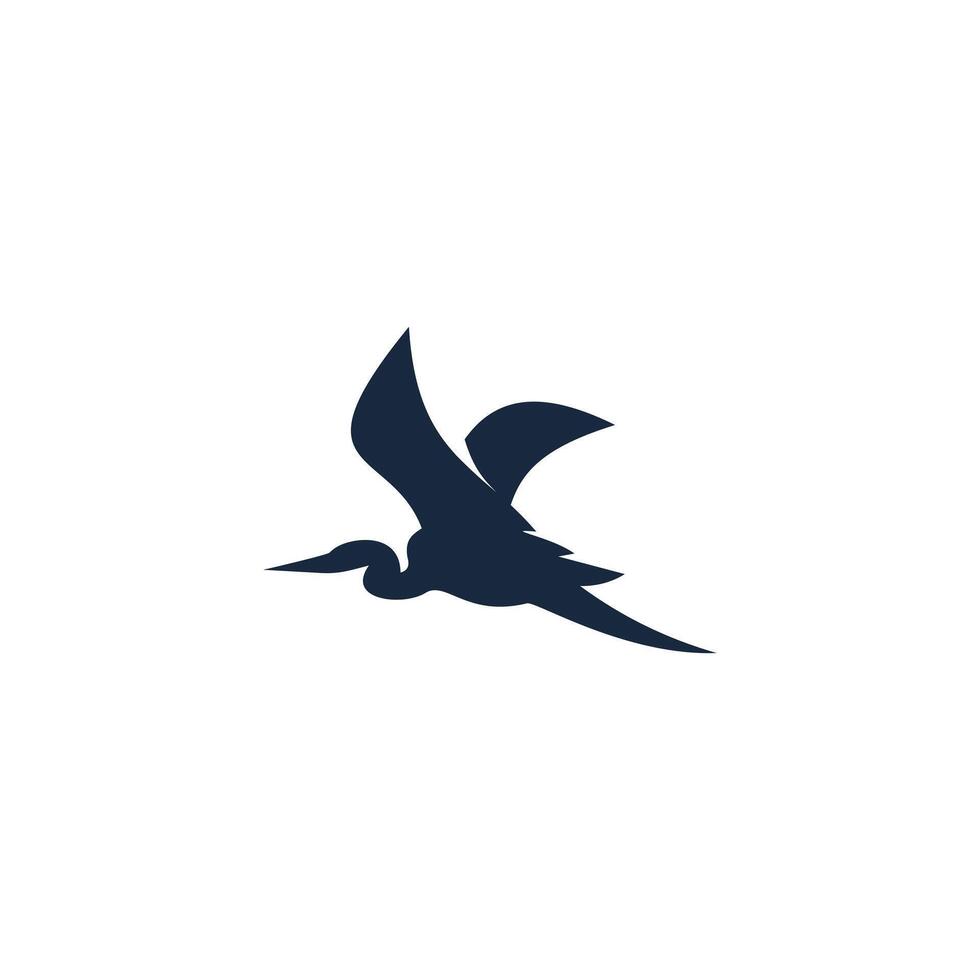 Blue heron Logo isolated on white background. Design blue heron for logo, Simple and clean flat design of the blue heron logo template. Suitable for your design need, logo, illustration, animation. vector