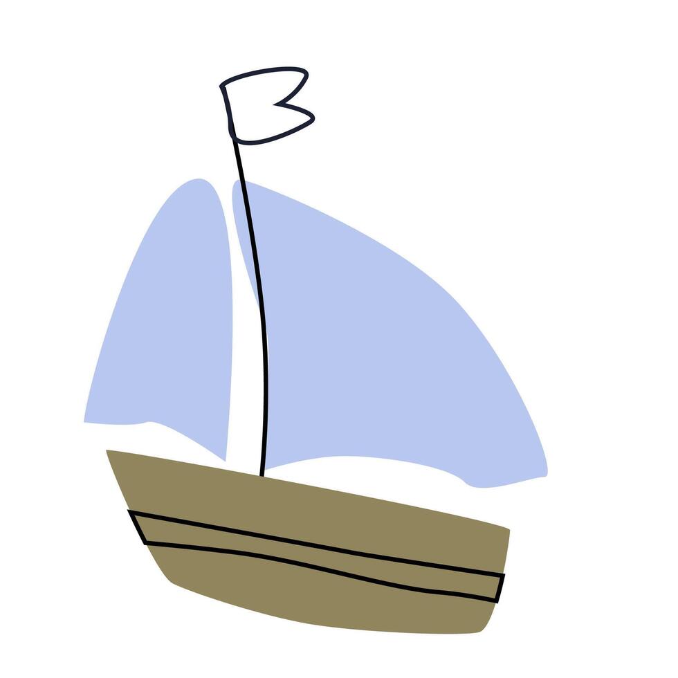 linda infantil barco - vector ilustración de mar transporte