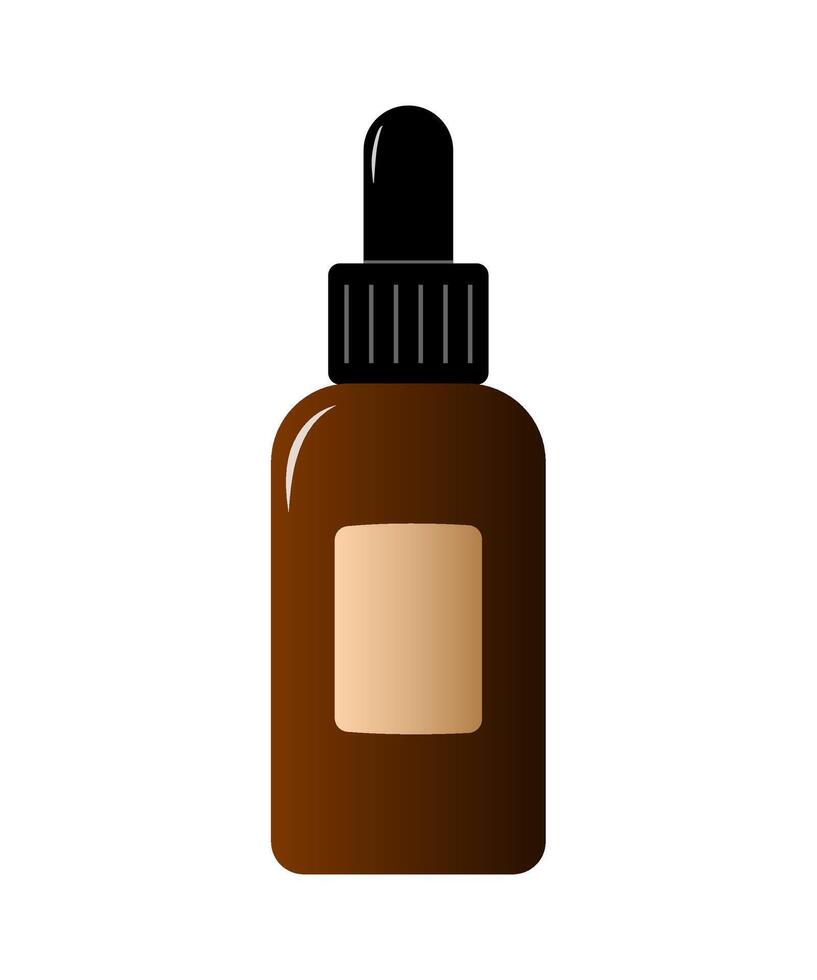 protección de la piel producto envase con cuentagotas plano vector ilustración aislado en blanco antecedentes. productos cosméticos embalaje diseño.