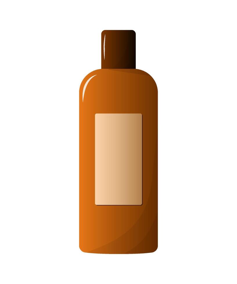 Cosmetic product bottle vector illustration isolated on white background. Skincare treatment container packaging design. Body care, skin care concept.