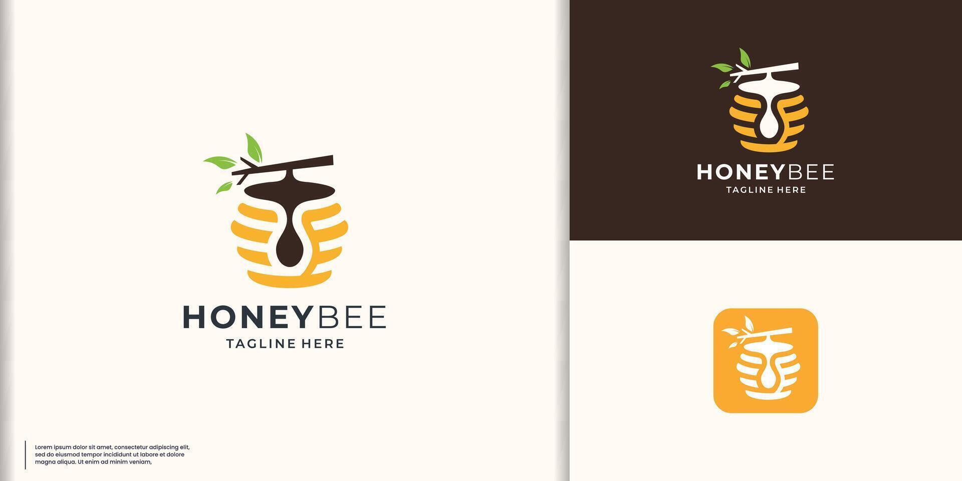 Symbol of honeycomb logo vector template. inspiration honey bee design illustration.