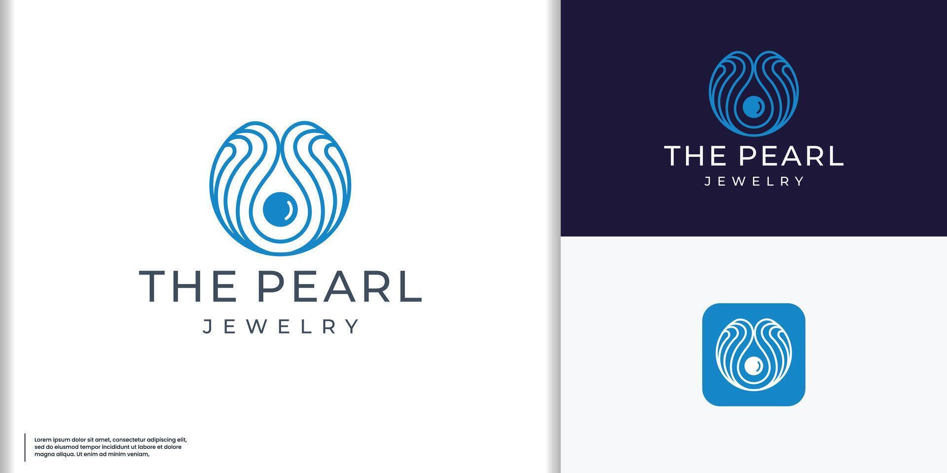 pearl shell logo template with luxury and elegant shape concept. vector