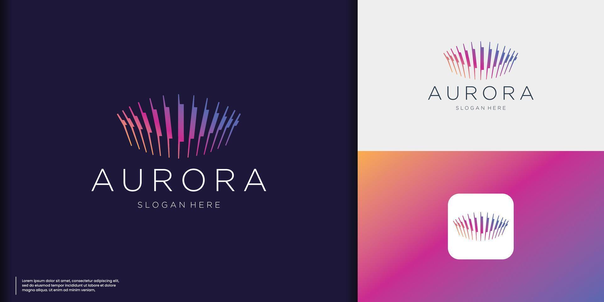 vector ilustración de Aurora logo con degradado color marca diseño.