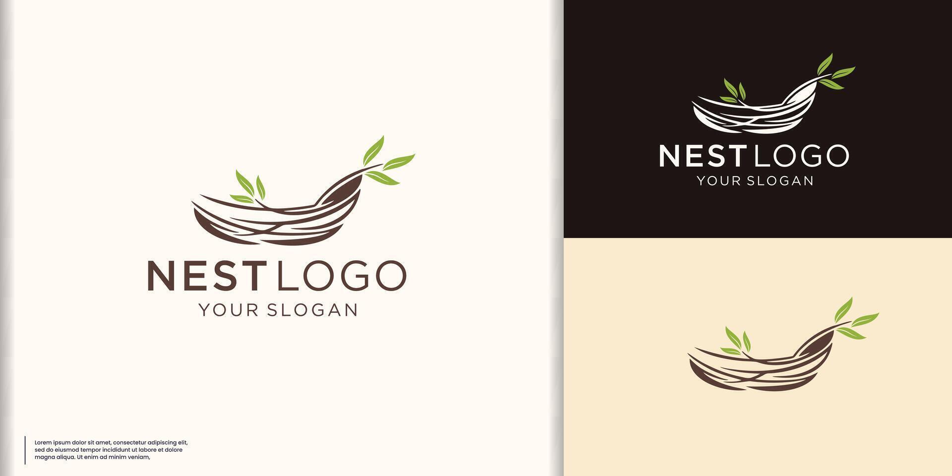 nido logo diseño inspiración para negocio de compañía. vector