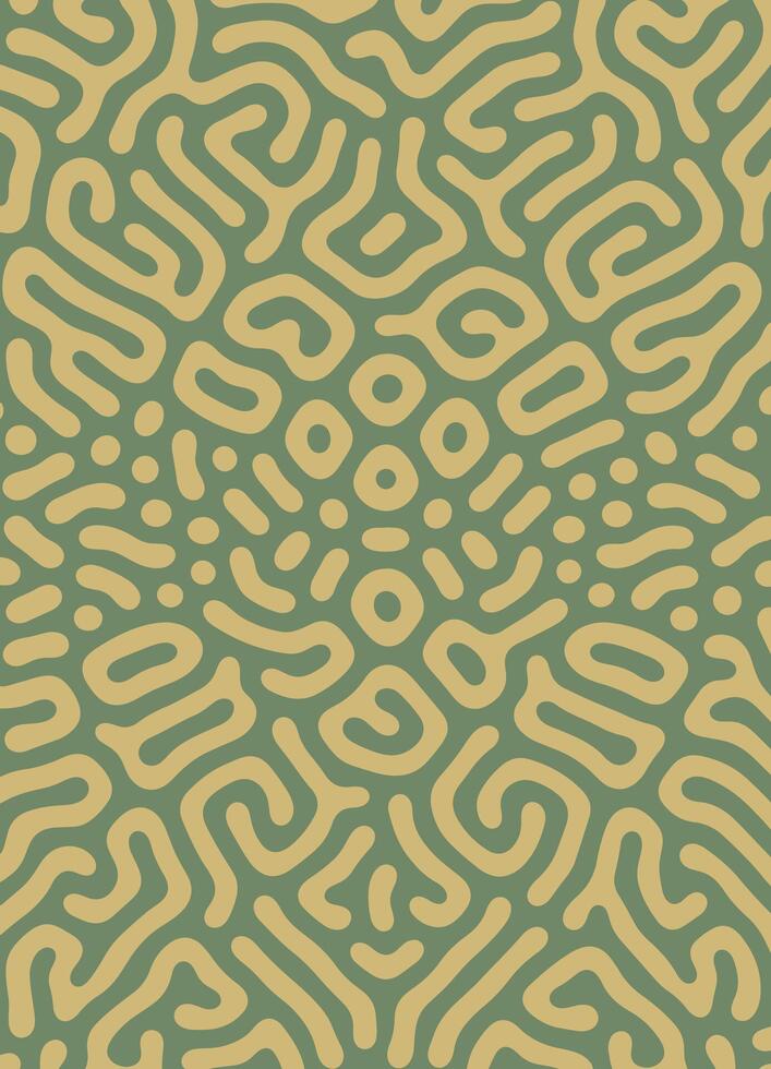 Turing reaction diffusion pattern with abstract motion. Vector illustration of chemical morphogenesis Curvy doodle.