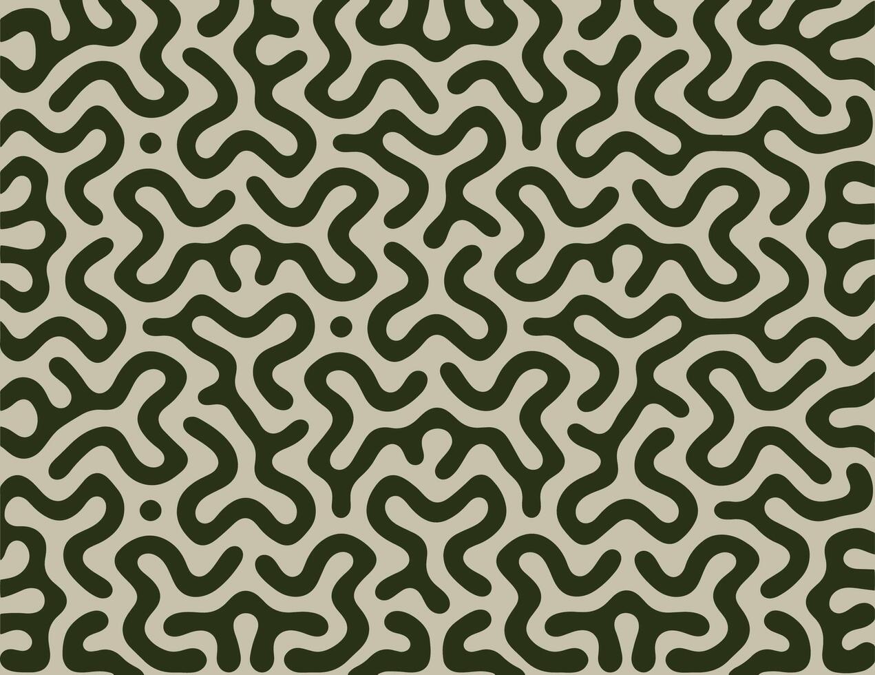 Turing reaction diffusion pattern with abstract motion. Vector illustration of chemical morphogenesis Curvy doodle.