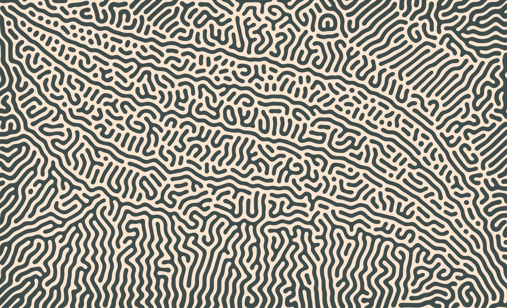 Turing reaction diffusion pattern with abstract motion. Vector illustration of chemical morphogenesis Curvy doodle.