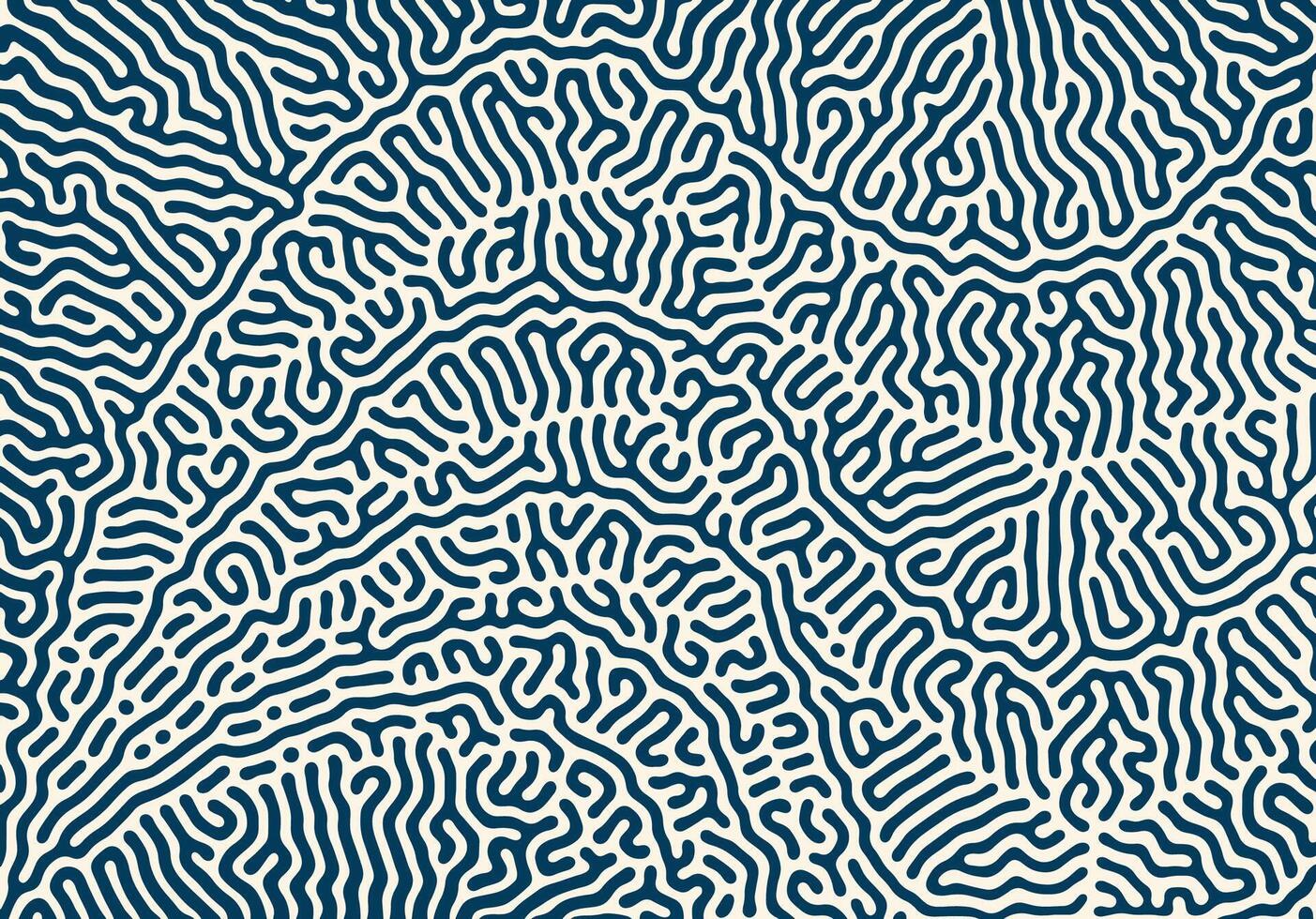 Turing reaction diffusion pattern with abstract motion. Vector illustration of chemical morphogenesis Curvy doodle.