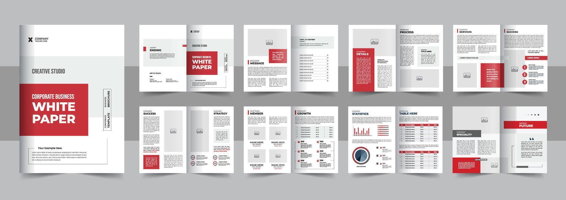 Creative corporate white paper, white paper layout design, Company brochure design template vector