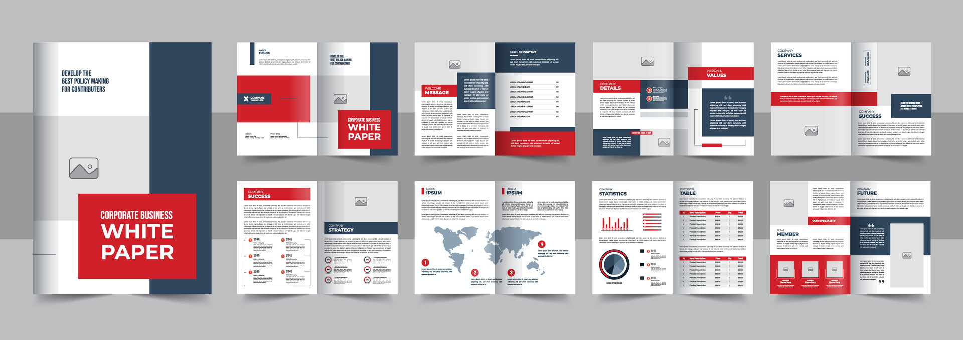 Modern corporate white paper, white paper layout design, Company ...