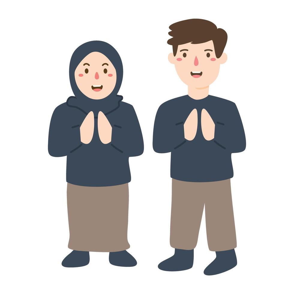 Muslim greeting eid mubarak illustration vector