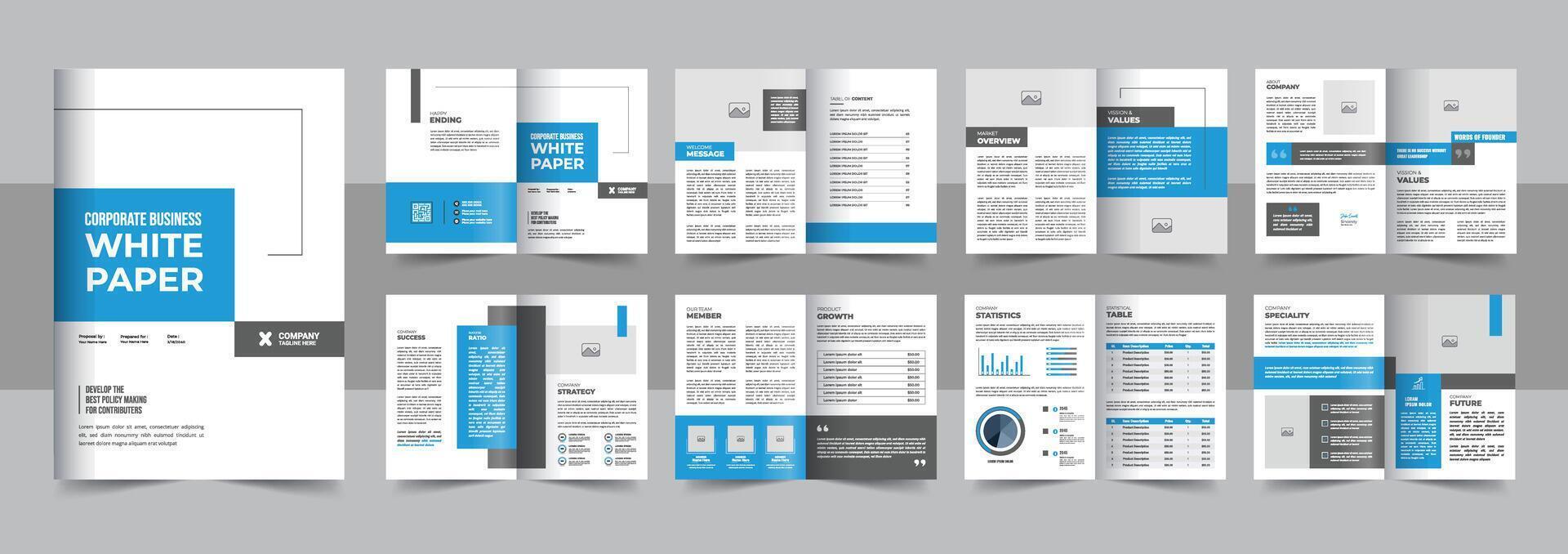 white paper or white paper layout design, Company brochure design template vector