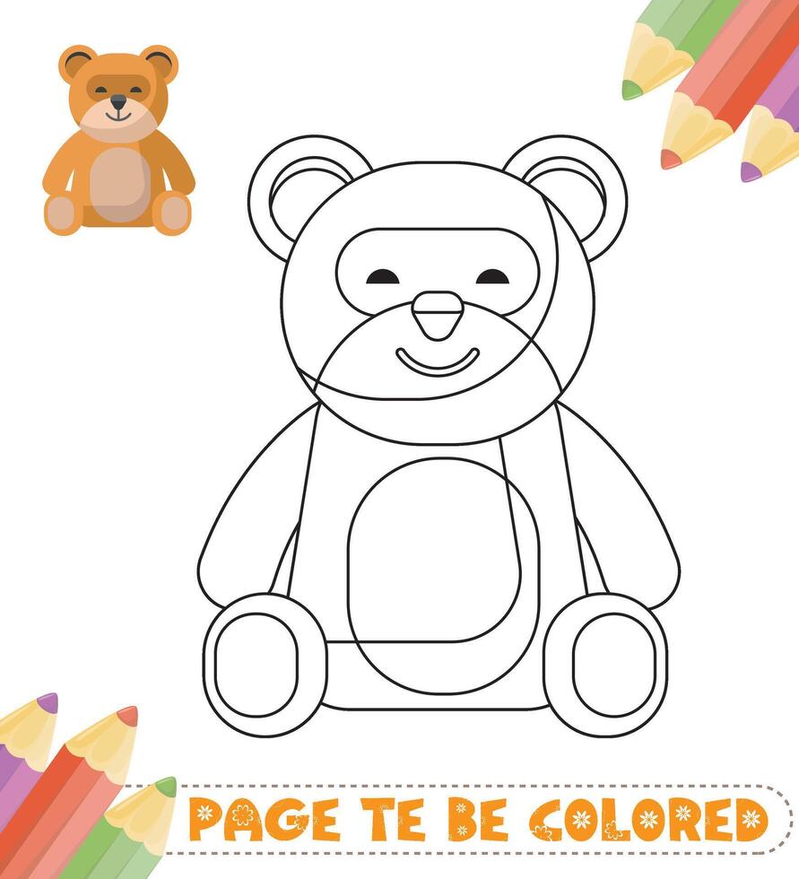 Hand-drawn colouring book for kids vector