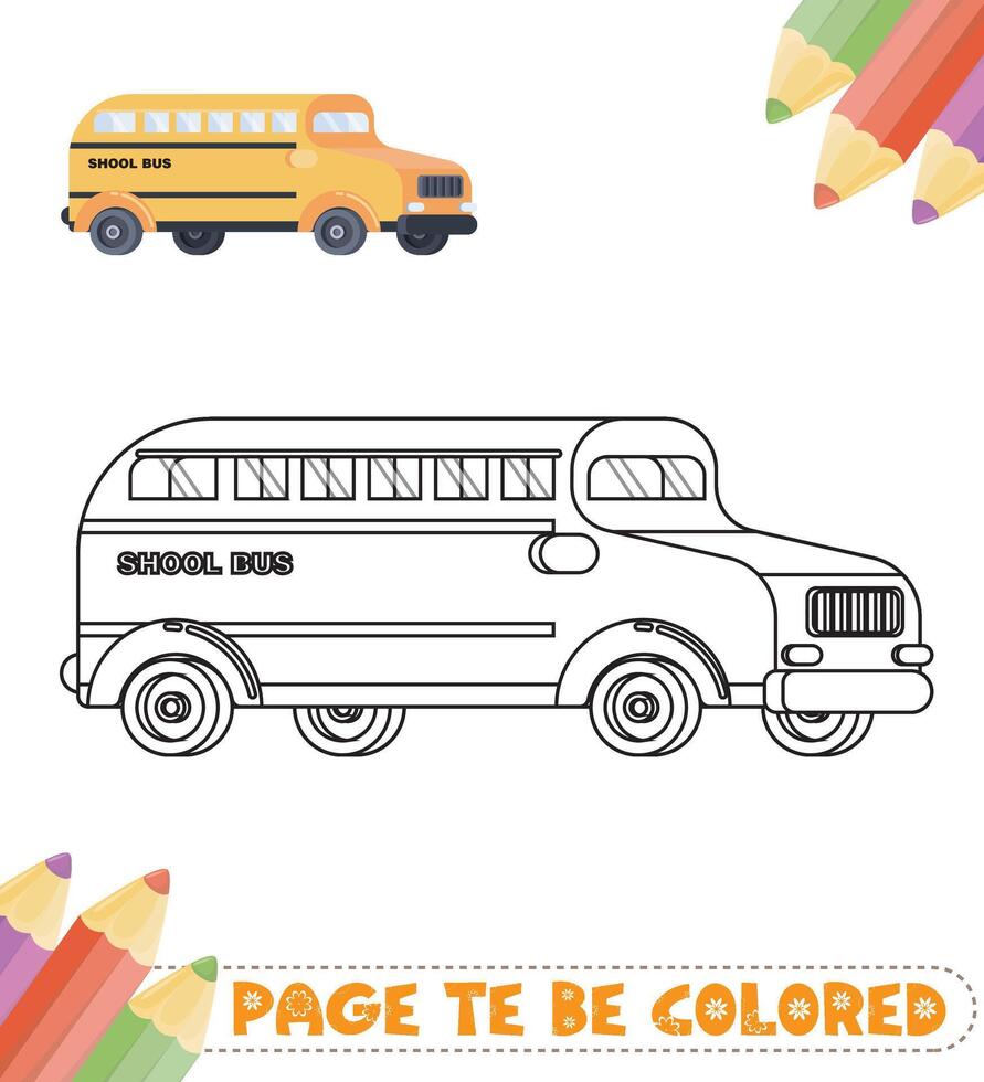 Hand-drawn colouring book for kids vector