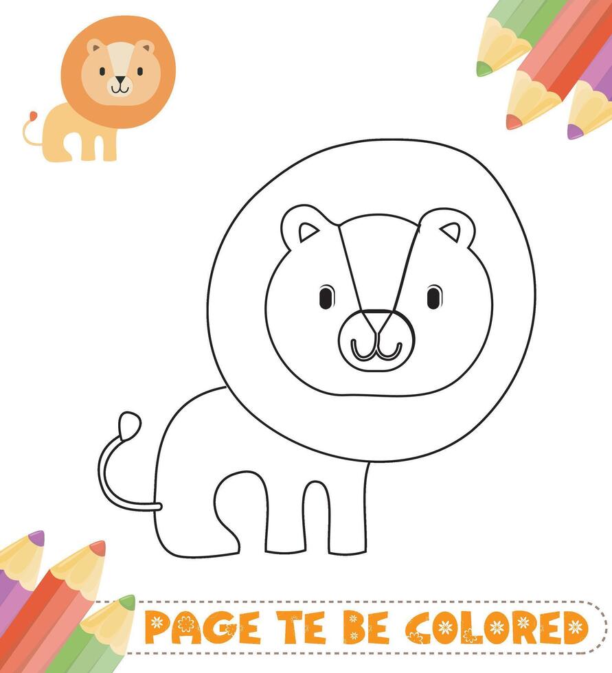 Hand-drawn colouring book for kids vector