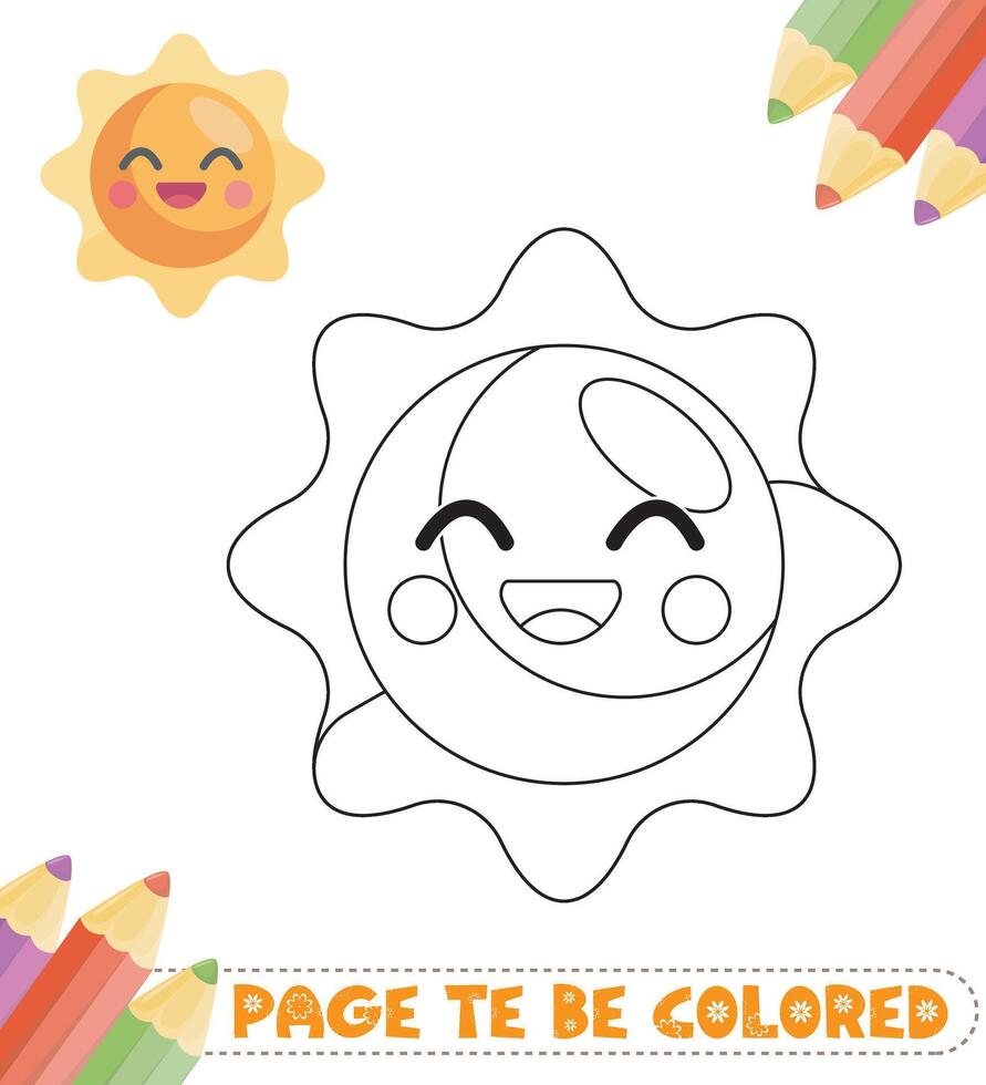 Hand-drawn colouring book for kids vector