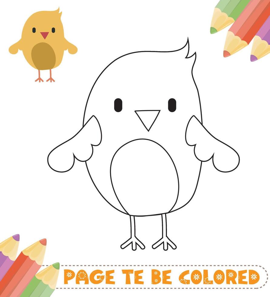 Hand-drawn colouring book for kids vector