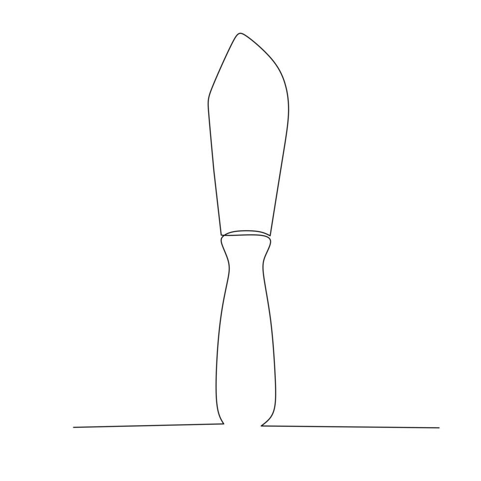 Continuous line drawing of a knife scraper. simple hand drawn style tool illustration. Vector design for industrial theme and concept