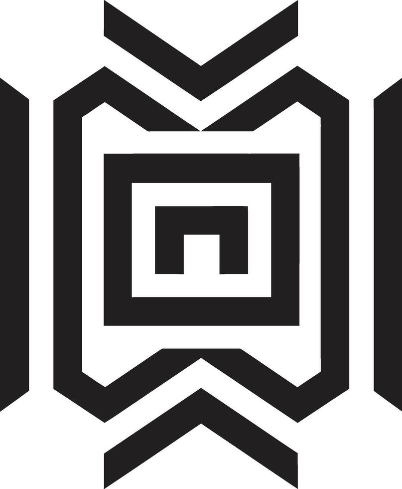 Quantum Contours Monochrome Vector Logo with Intricate Abstract Geometric Forms Abstract Elegance Black Icon Depicting Vector Logo with Geometric Designs