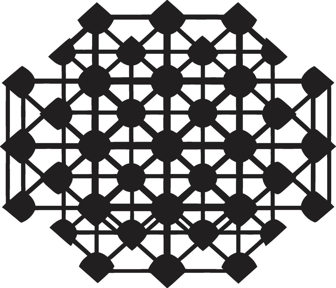 Quantum Contours Sleek Emblem Showcasing Abstract Geometric Shapes in Vector Abstract Elegance Black Icon with Vector Logo and Dynamic Geometric Designs