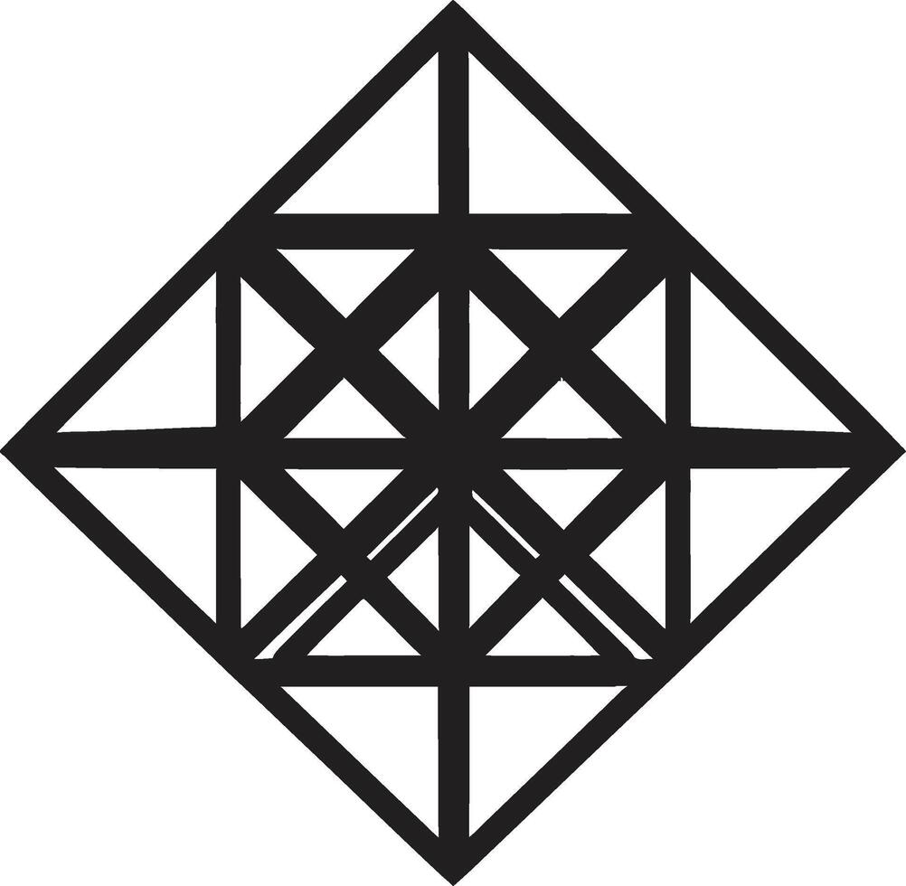 efímero líneas resumen negro logo diseño con vector geométrico elementos astral simetría vector logo con pulcro negro resumen geométrico patrones