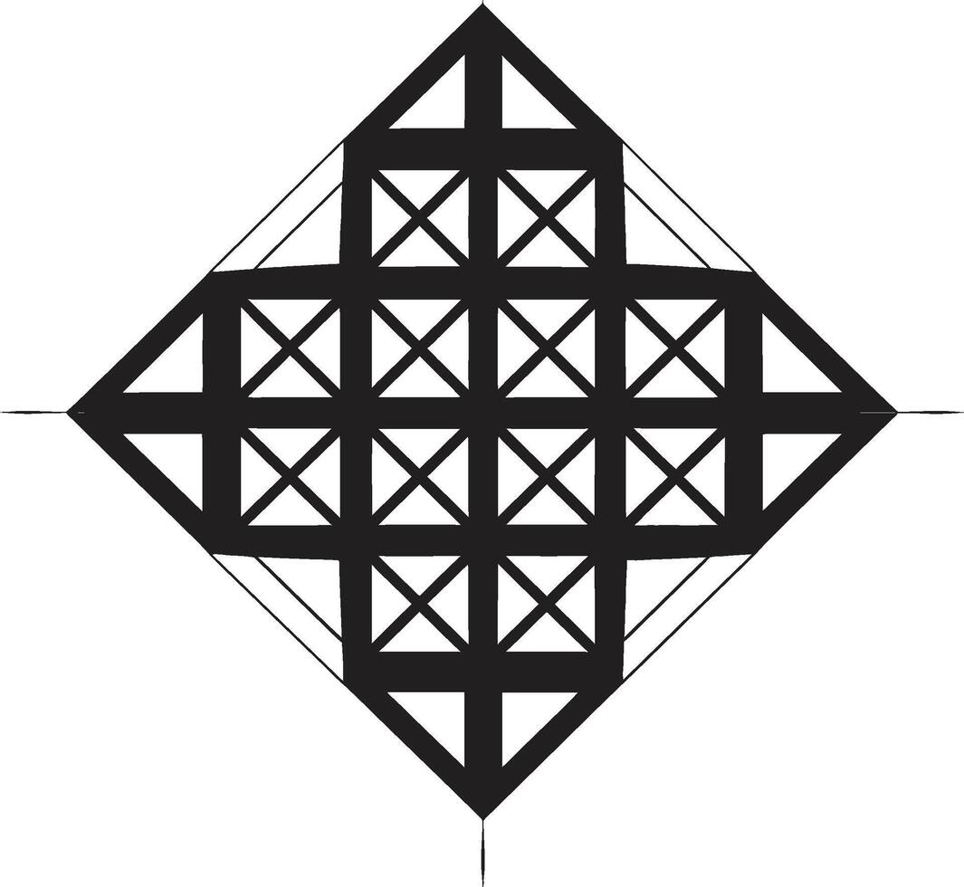 resumen matriz vector logo con dinámica negro geométrico formas etéreo equilibrio negro emblema representando resumen geométrico diseño en vector