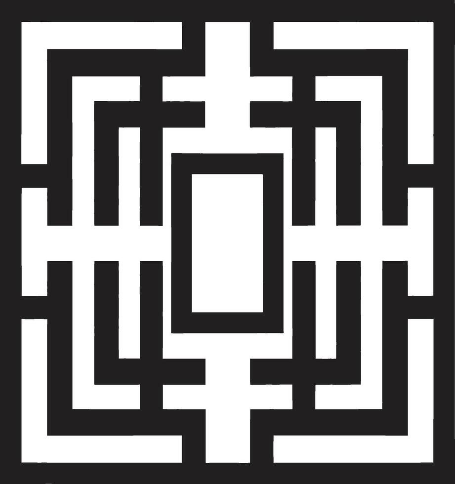 Quantum Contours Elegant Icon Featuring Abstract Geometric Shapes in Vector Abstract Matrix Vector Logo with Dynamic Black Geometric Shapes