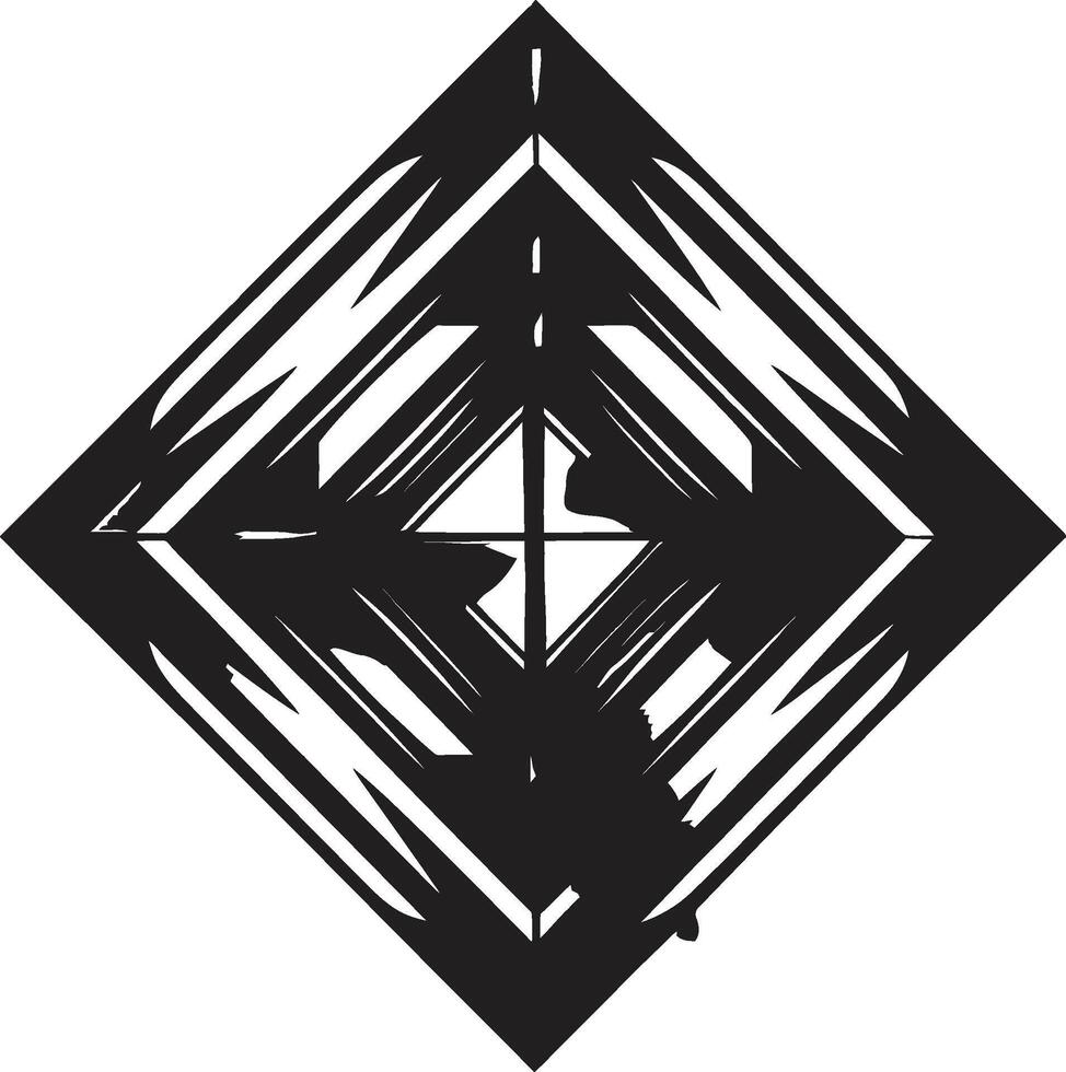 dimensional armonía pulcro vector logo con elegante negro resumen geométrico patrones dinámica simetría monocromo logo presentando resumen geométrico formas en vector
