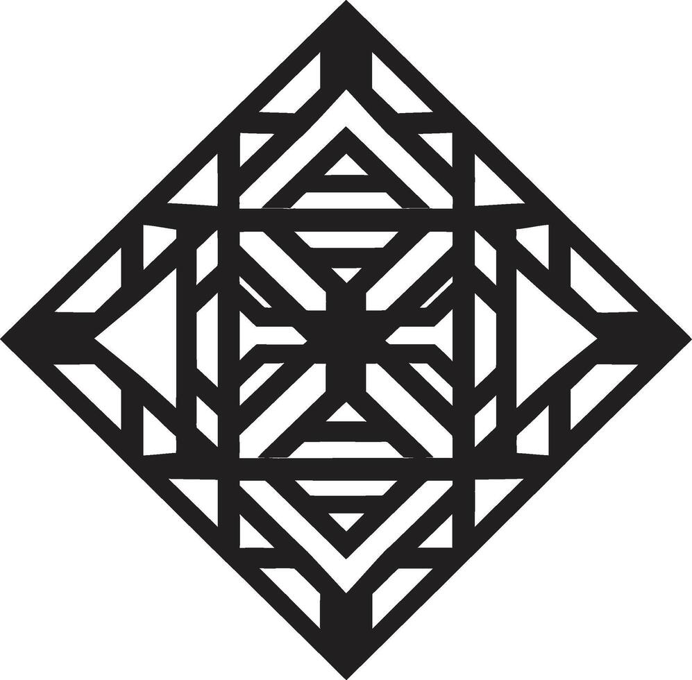 Quantum Contours Elegant Icon Featuring Abstract Geometric Shapes in Vector Abstract Matrix Vector Logo with Dynamic Black Geometric Shapes
