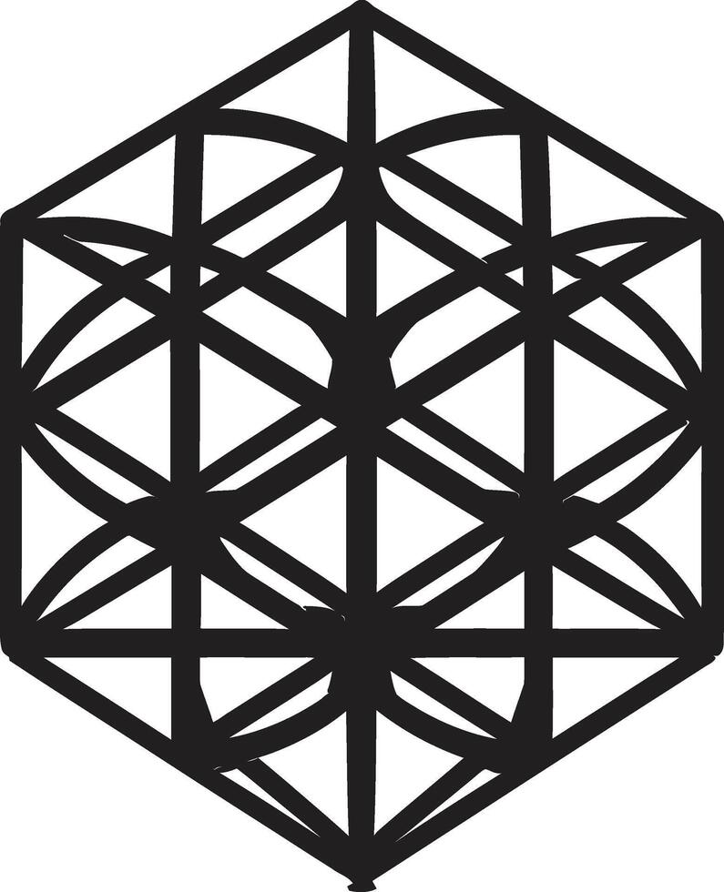 Abstract Elegance Vector Logo Design with Black Abstract Geometric Forms Infinite Angles Elegant Black Icon Depicting Vector Logo with Geometric Shapes