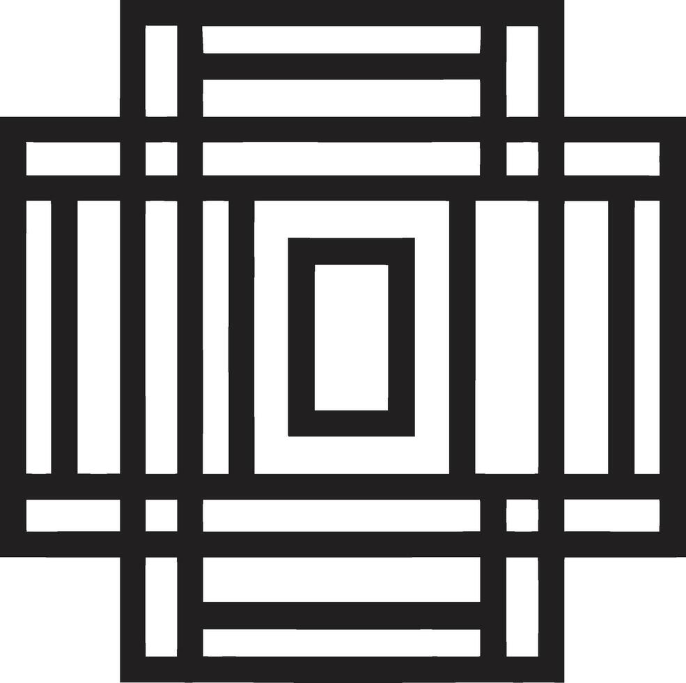 cuántico contornos elegante icono presentando resumen geométrico formas en vector resumen matriz vector logo con dinámica negro geométrico formas