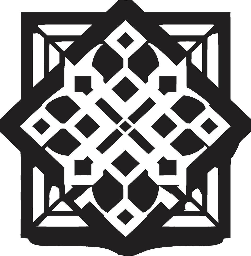 Dimensional Elegance Monochromatic Emblem of Abstract Geometric Forms in Vector Abstract Nexus Dynamic Black Logo with Geometric Fusion in Vector