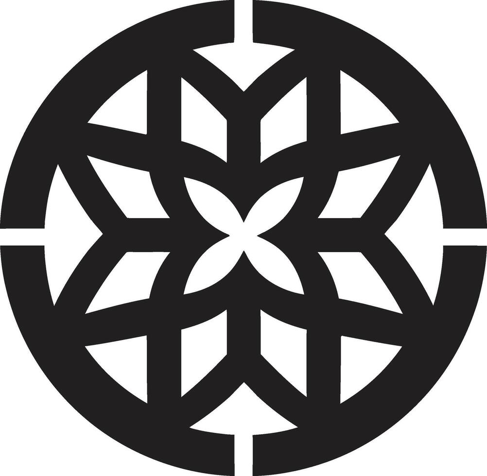 Quantum Contours Elegant Icon Featuring Abstract Geometric Shapes in Vector Abstract Matrix Vector Logo with Dynamic Black Geometric Shapes