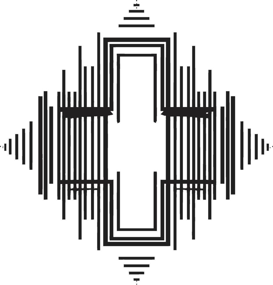dinámica simetría monocromo logo presentando resumen geométrico formas en vector etéreo armonía negro geométrico logo vector con resumen formas