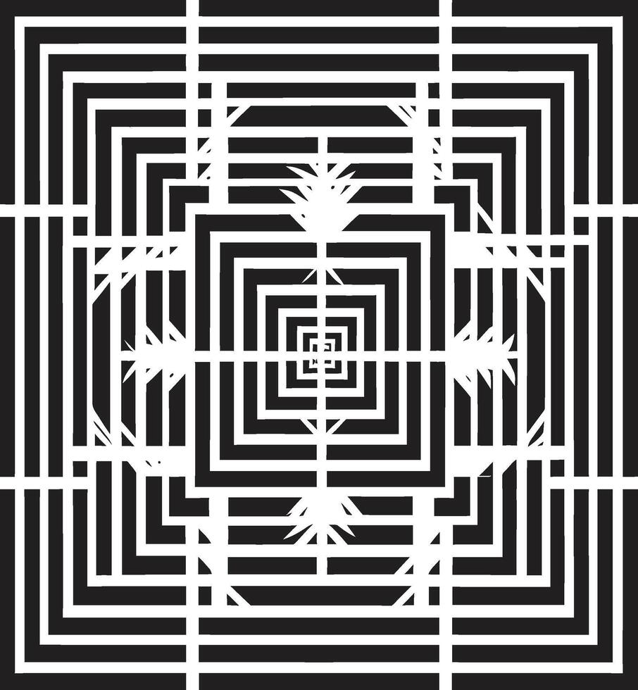 Quantum Matrix Elegant Black Icon Depicting Vector Logo with Abstract Patterns Ephemeral Geometry Vector Logo Design Showcasing Black Abstract Geometric Shapes
