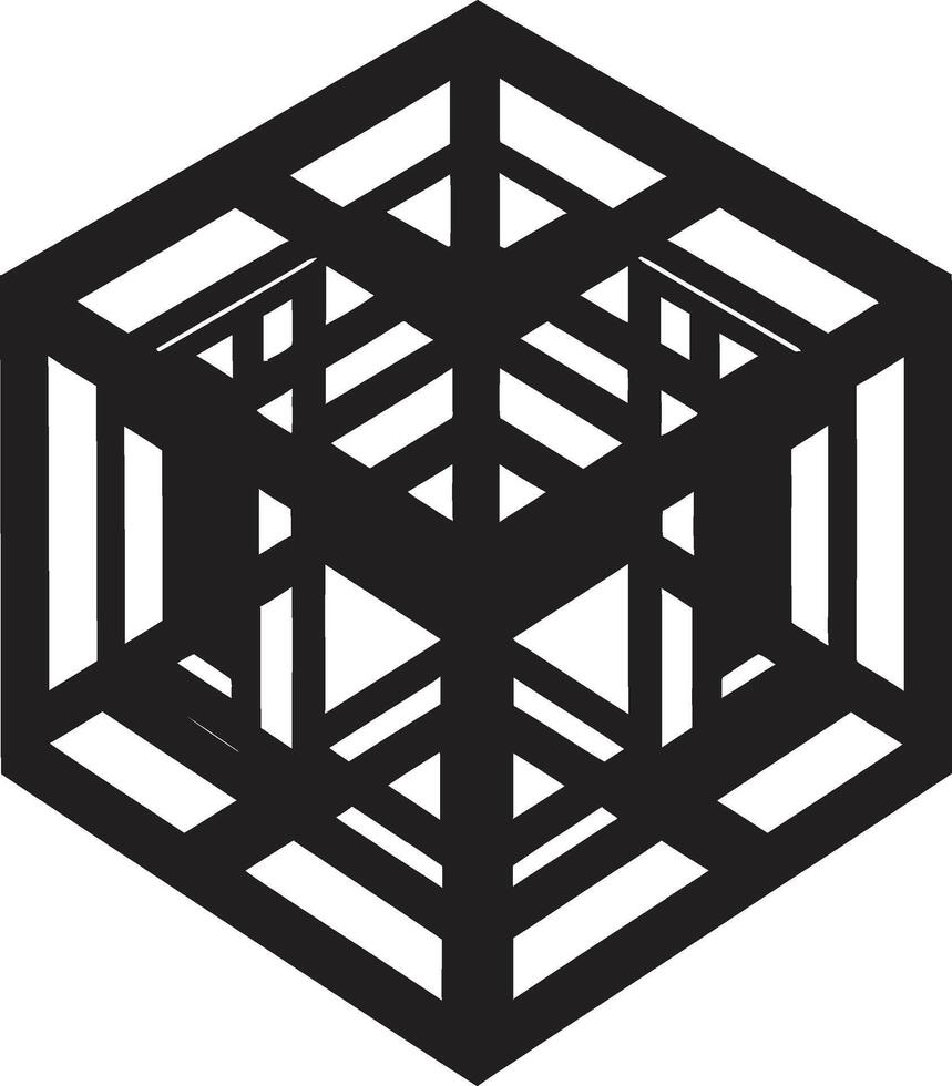 resumen elegancia negro icono con vector logo y resumen geométrico formas infinito anglos elegante vector logo diseño representando negro resumen geométrico formas