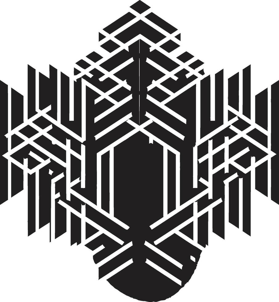 Abstract Nexus Black Geometric Logo Vector with Abstract Shapes Shape Symphony Dynamic Black Logo with Geometric Fusion in Vector