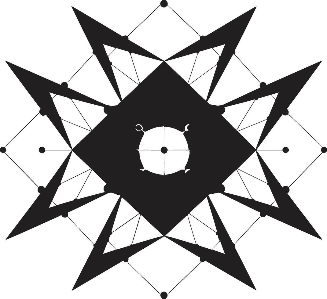 Ethereal Equilibrium Black Emblem Depicting Abstract Geometric Design in Vector Dimensional Harmony Sleek Vector Logo with Elegant Black Abstract Geometric Forms