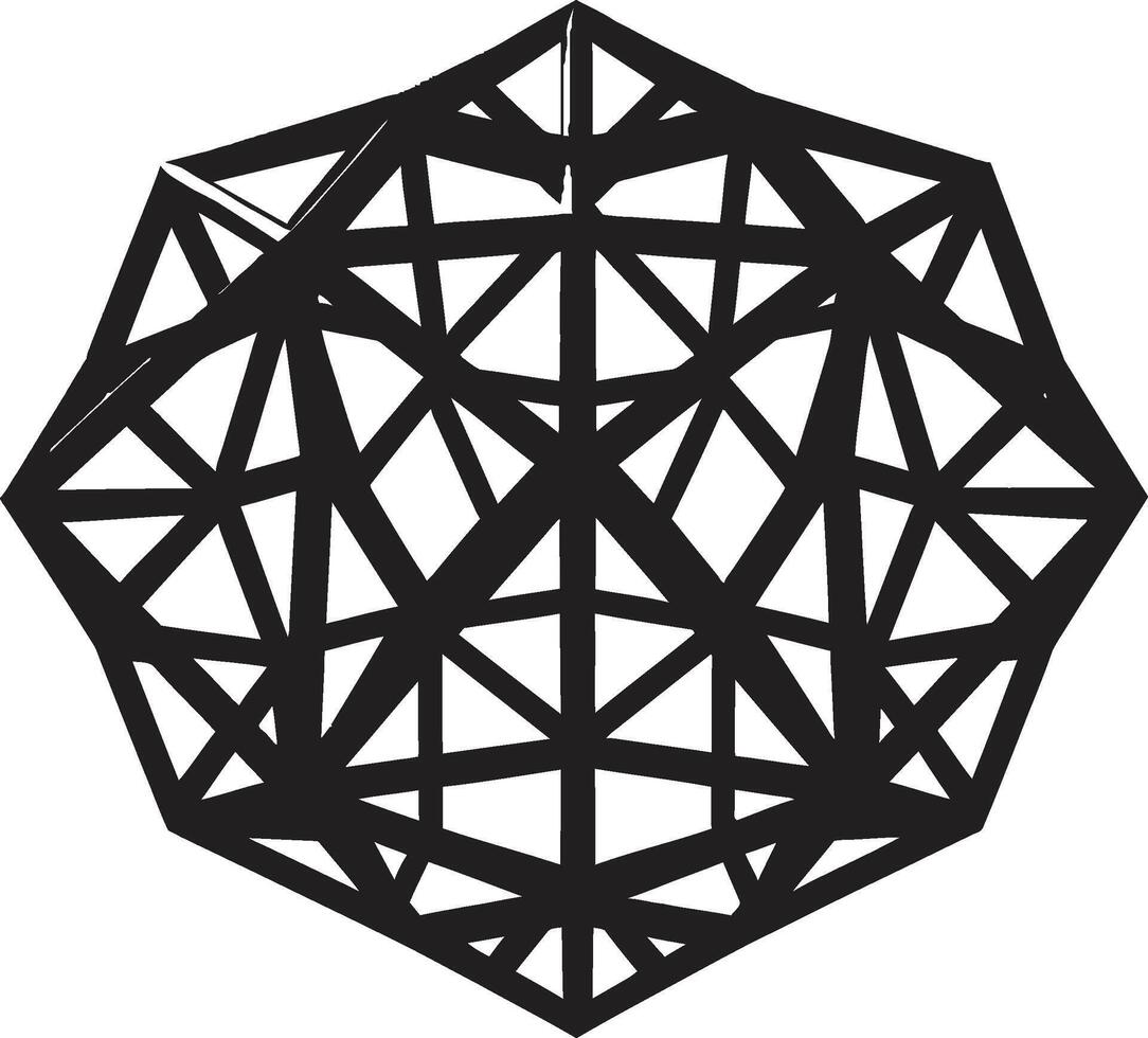 Quantum Contours Elegant Icon Featuring Abstract Geometric Shape in Vector Geometric Zenith Abstract Black Vector Logo Design with Dynamic Shapes