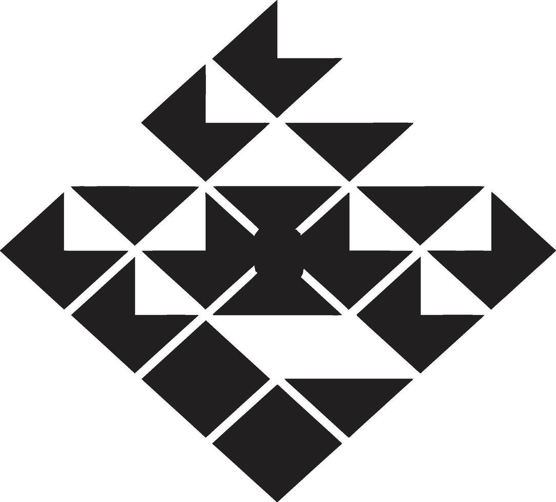 geométrico cenit pulcro vector logo con resumen negro dinámica formas etéreo equilibrio monocromo emblema representando resumen geométrico diseño en vector