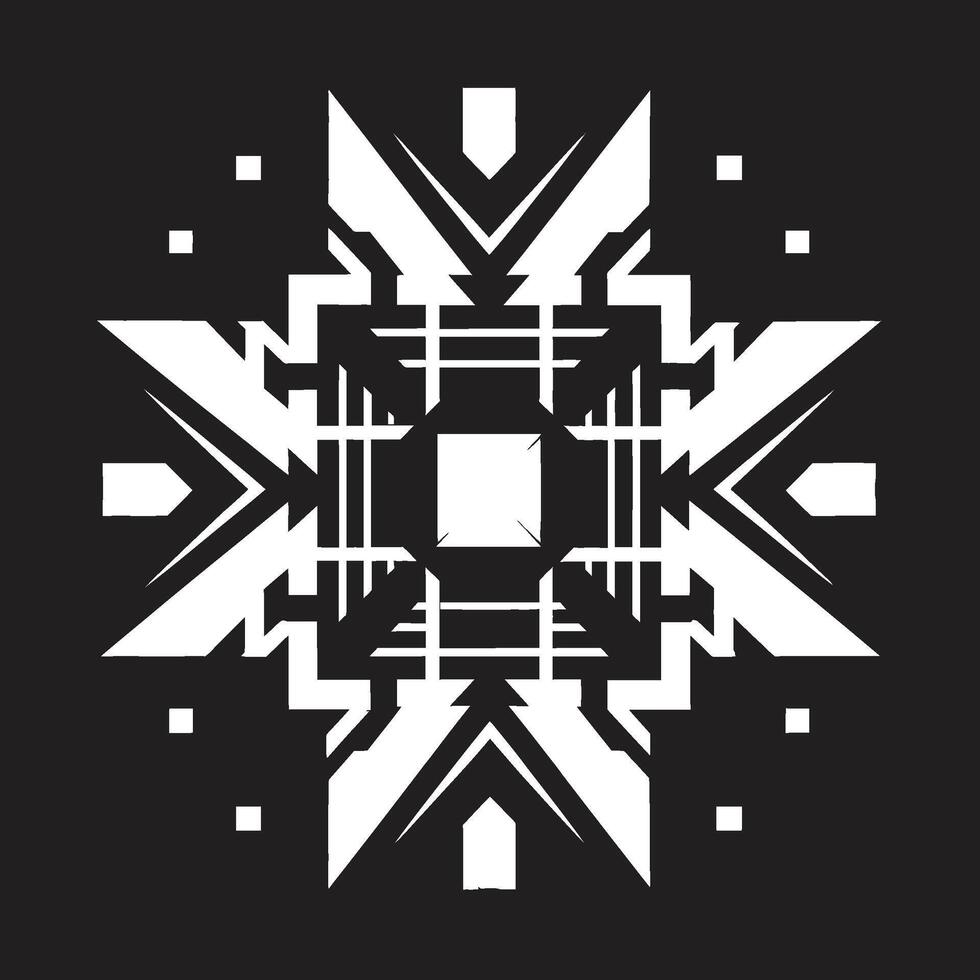 Quantum Contours Black Icon Featuring Abstract Geometric Shape in Vector Geometric Zenith Sleek Vector Logo with Abstract Black Dynamic Shapes
