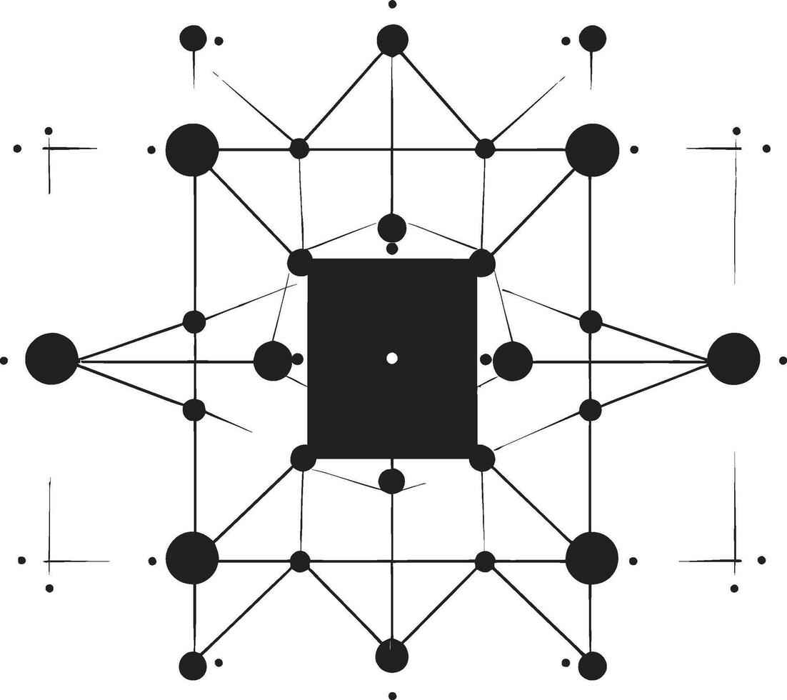 etéreo equilibrio pulcro negro logo presentando resumen geométrico formas en vector dimensional armonía monocromo icono de resumen geométrico formas en vector