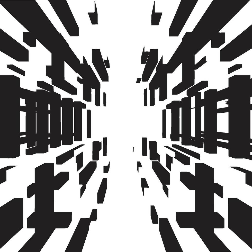 Shape Fusion Vector Logo Design with Elegant Black Abstract Geometric Forms Quantum Contours Monochrome Vector Logo with Abstract Geometric Shape