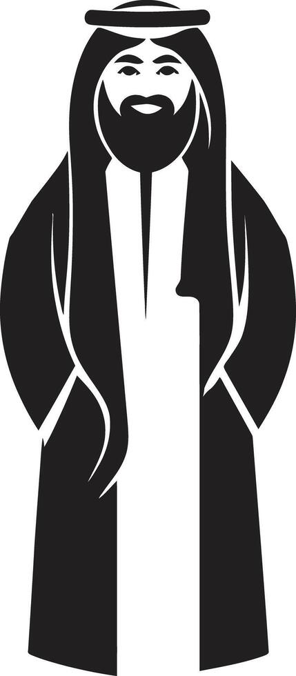 Cultural Elegance Vector Black Logo Illustrating Arabic Man in Elegant Style Arabic Essence Vector Black Logo Design with Striking Arabic Man Silhouette