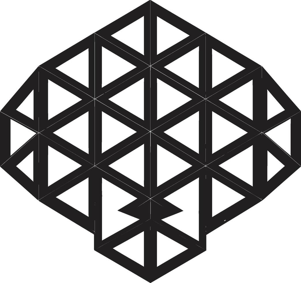 Mystic Geometry Abstract Black Logo with Vector Geometric Elements Ephemeral Lines Monochromatic Emblem Showcasing Abstract Geometric Design in Vector