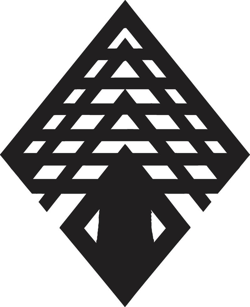 Quantum Contours Black Icon Featuring Abstract Geometric Shape in Vector Geometric Zenith Sleek Vector Logo with Abstract Black Dynamic Shapes