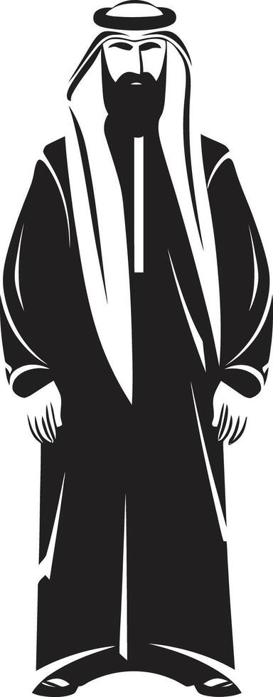 Arábica esencia pulcro icono representando negro vector logo de un Arábica hombre majestuoso elegancia elegante vector logo de un Arábica hombre en monocromo