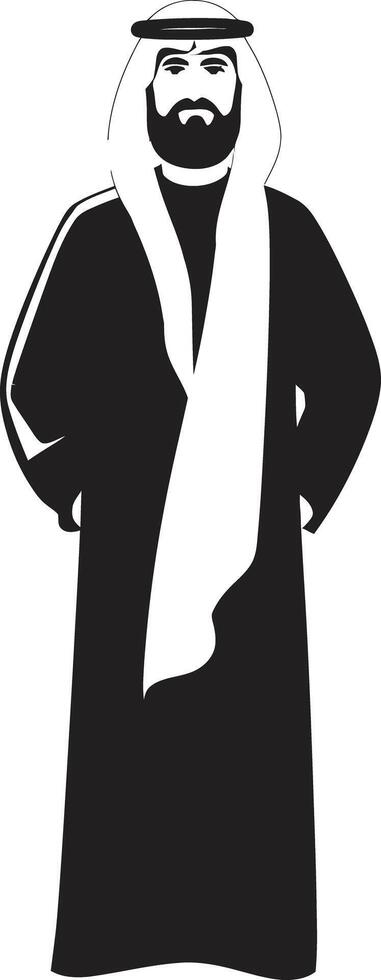 Arabian Legacy Monochrome Icon Showcasing Arabic Man Logo Design in Vector Silhouette of Grace Black Vector Logo Illustrating Arabic Man in Sleek Style