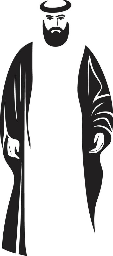 Cultural Elegance Vector Black Logo Showcasing Arabic Man in Elegant Style Arabic Essence Sleek Icon Featuring Arabic Man in Vector Logo Design